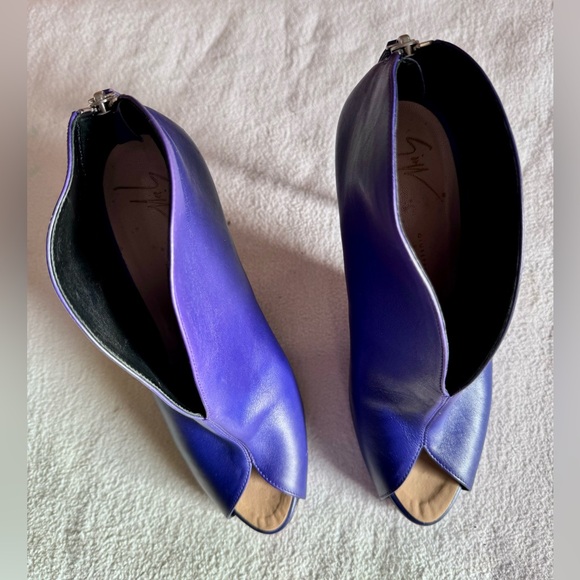 Giuseppe Zanotti Design blue/purple Leather “6 Peep Toe High Heels Womens 39.5EU - Picture 14 of 14